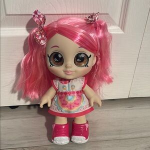 Pink Hair Doll with Dress and Shoes
